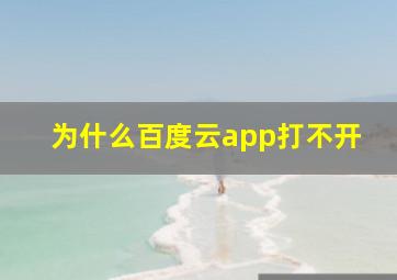 为什么百度云app打不开