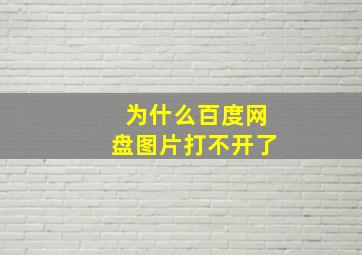 为什么百度网盘图片打不开了