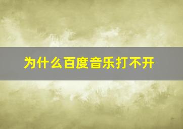 为什么百度音乐打不开