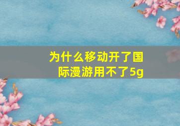 为什么移动开了国际漫游用不了5g