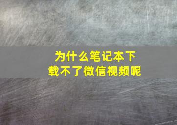 为什么笔记本下载不了微信视频呢