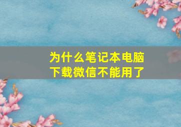 为什么笔记本电脑下载微信不能用了