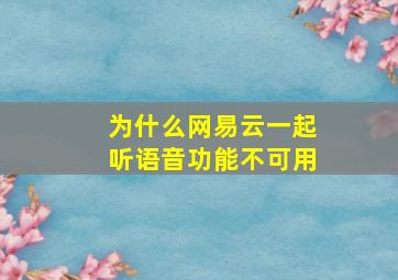 为什么网易云一起听语音功能不可用