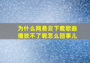 为什么网易云下载歌曲播放不了呢怎么回事儿