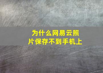 为什么网易云照片保存不到手机上