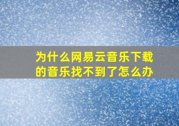 为什么网易云音乐下载的音乐找不到了怎么办