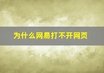 为什么网易打不开网页