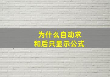 为什么自动求和后只显示公式