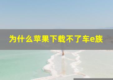 为什么苹果下载不了车e族