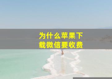 为什么苹果下载微信要收费