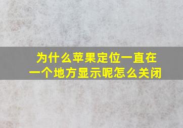 为什么苹果定位一直在一个地方显示呢怎么关闭