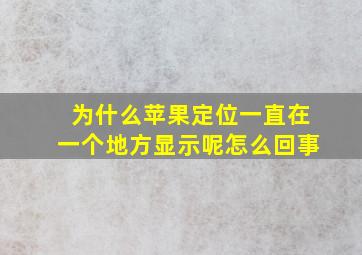 为什么苹果定位一直在一个地方显示呢怎么回事