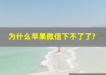 为什么苹果微信下不了了?