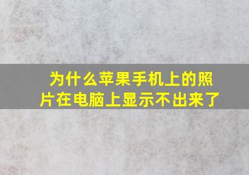 为什么苹果手机上的照片在电脑上显示不出来了