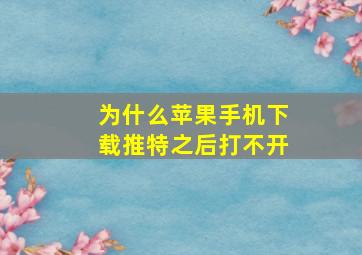 为什么苹果手机下载推特之后打不开