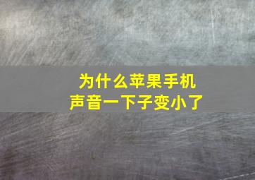 为什么苹果手机声音一下子变小了