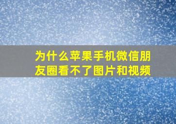 为什么苹果手机微信朋友圈看不了图片和视频