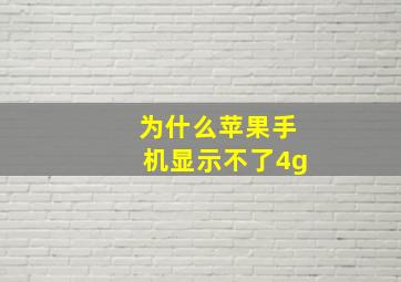 为什么苹果手机显示不了4g