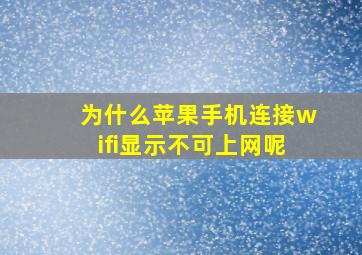 为什么苹果手机连接wifi显示不可上网呢