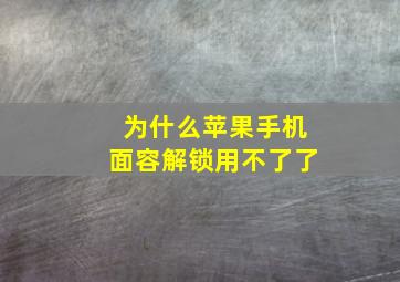 为什么苹果手机面容解锁用不了了