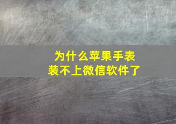 为什么苹果手表装不上微信软件了