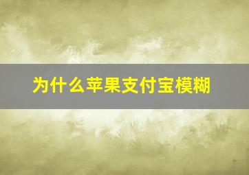 为什么苹果支付宝模糊