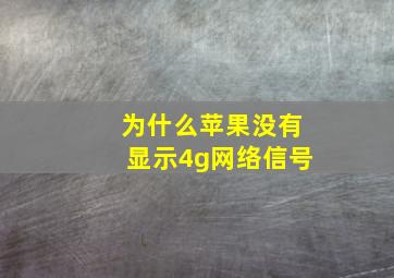 为什么苹果没有显示4g网络信号