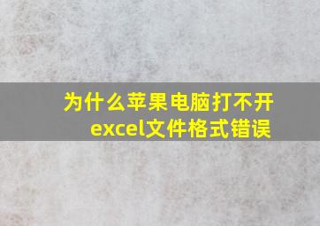 为什么苹果电脑打不开excel文件格式错误