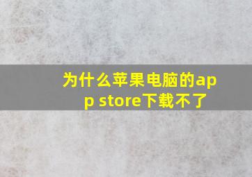 为什么苹果电脑的app store下载不了