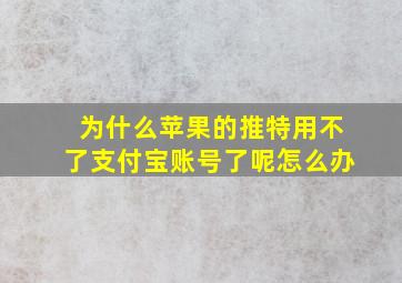 为什么苹果的推特用不了支付宝账号了呢怎么办