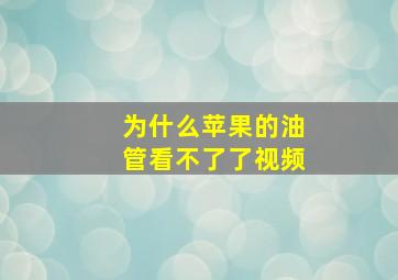 为什么苹果的油管看不了了视频