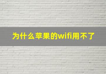 为什么苹果的wifi用不了