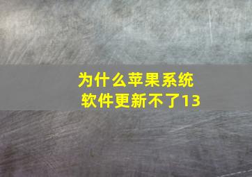 为什么苹果系统软件更新不了13