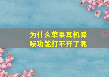 为什么苹果耳机降噪功能打不开了呢