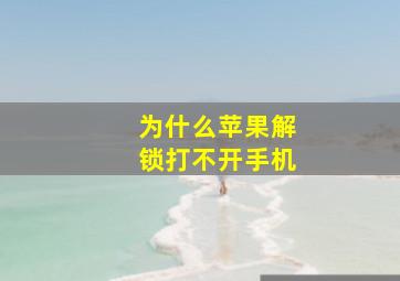 为什么苹果解锁打不开手机