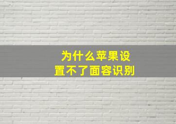 为什么苹果设置不了面容识别