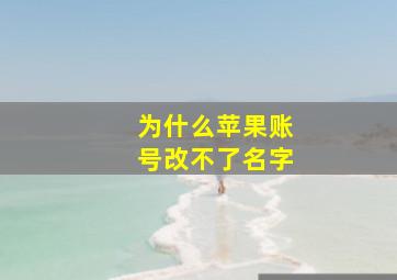 为什么苹果账号改不了名字