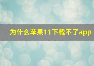 为什么苹果11下载不了app