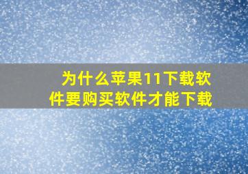 为什么苹果11下载软件要购买软件才能下载