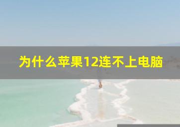 为什么苹果12连不上电脑