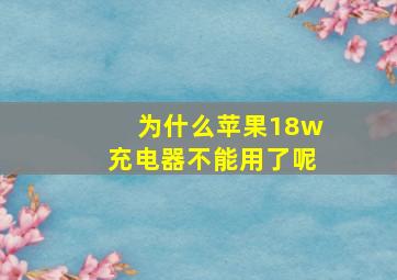 为什么苹果18w充电器不能用了呢