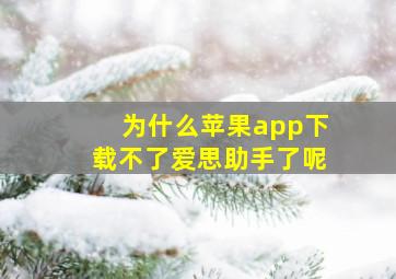 为什么苹果app下载不了爱思助手了呢