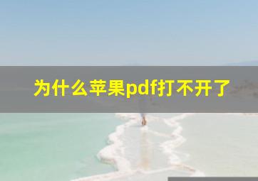 为什么苹果pdf打不开了