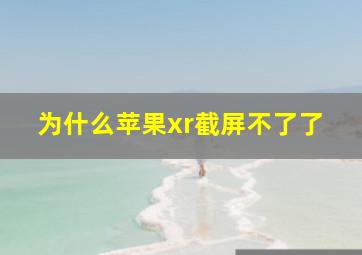 为什么苹果xr截屏不了了