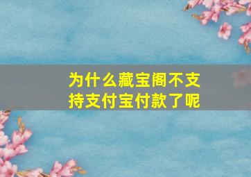 为什么藏宝阁不支持支付宝付款了呢