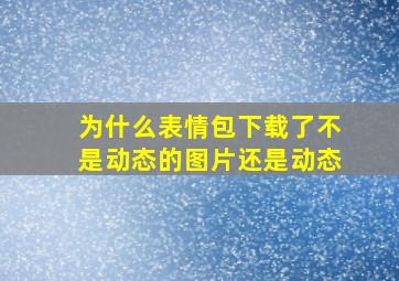 为什么表情包下载了不是动态的图片还是动态