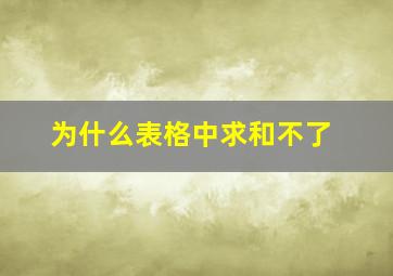 为什么表格中求和不了