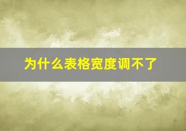 为什么表格宽度调不了