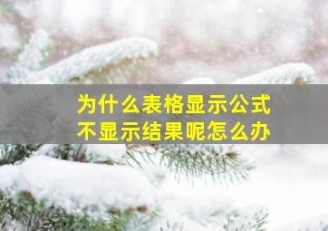 为什么表格显示公式不显示结果呢怎么办