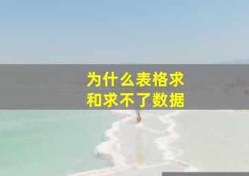 为什么表格求和求不了数据